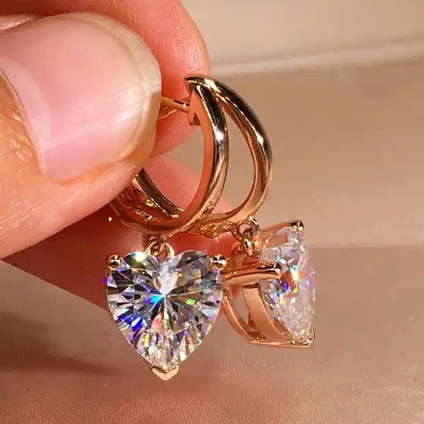 Cute Female Small 6/8mm Heart Hoop Earrings Vintage Rose Gold Wedding Earrings Jewelry Double Earrings For Women