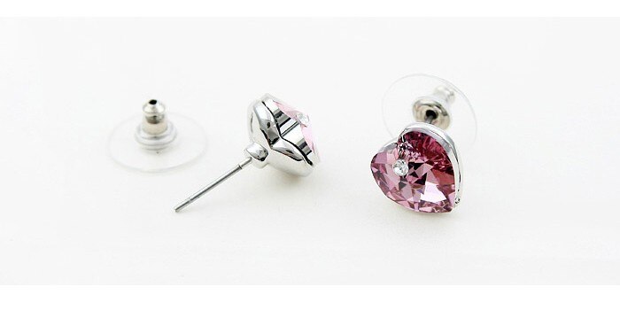 Classic Crystal Heart Piercing Earrings Made With Swarovski Elements Stud Earrings For Women Girls Christmas Jewelry