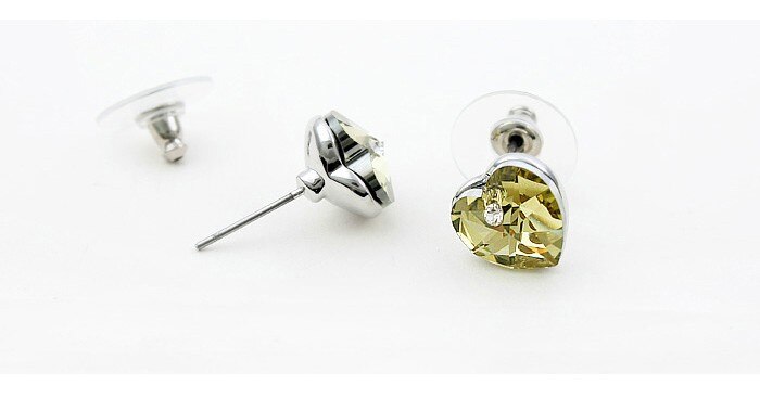 Classic Crystal Heart Piercing Earrings Made With Swarovski Elements Stud Earrings For Women Girls Christmas Jewelry