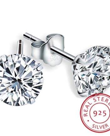 3mm to 8mm Swarovski Crystals 925 Sterling Silver Stud Earrings