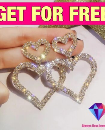 Free Love Forever Double Heart Earrings - gold
