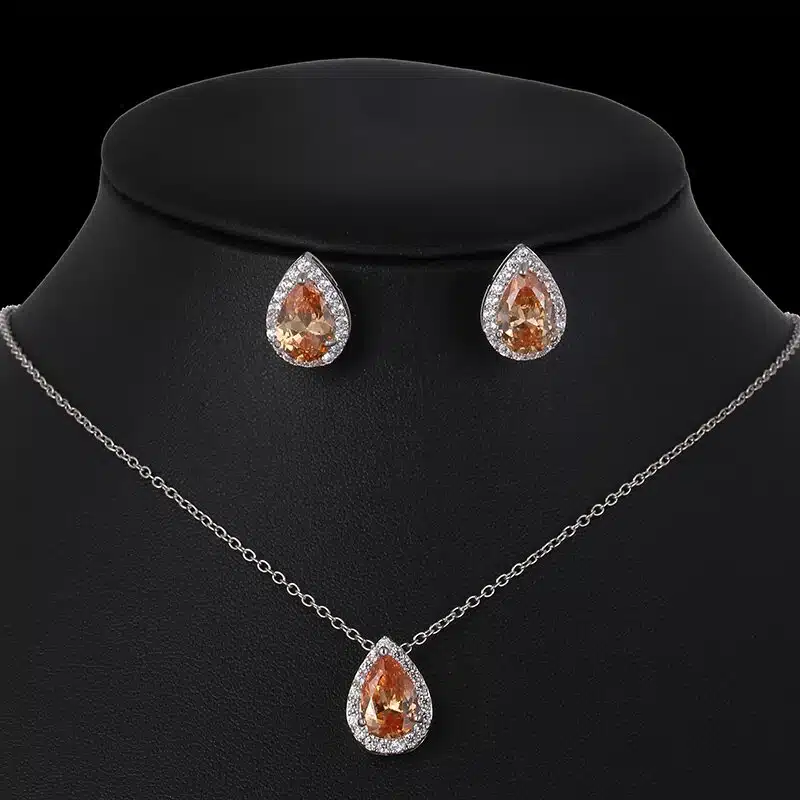Cubic Zirconia Water Drop Set, Bracelet, Earrings, or Necklace
