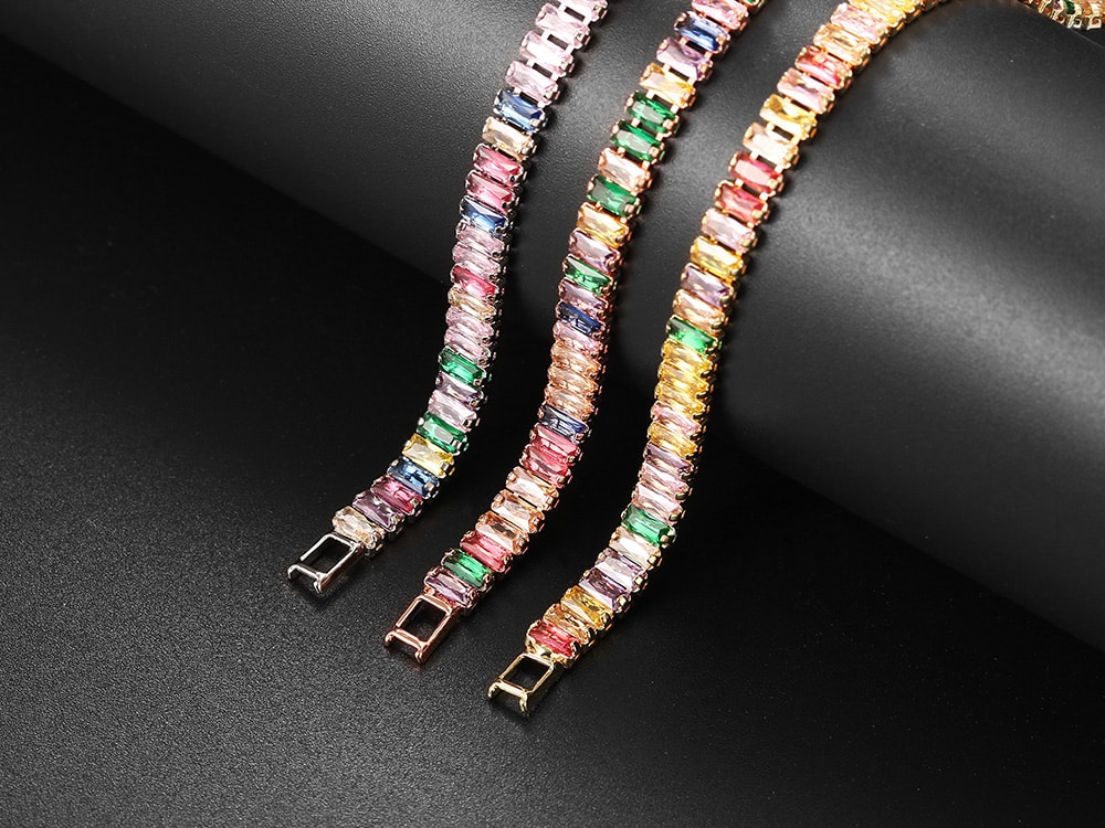 Iced Out Zircon Tennis Bracelet For Women Luxury Crystal Bracelets Men's Hand Chain Hippie Trendy Accessories Jewelry Gifts H167