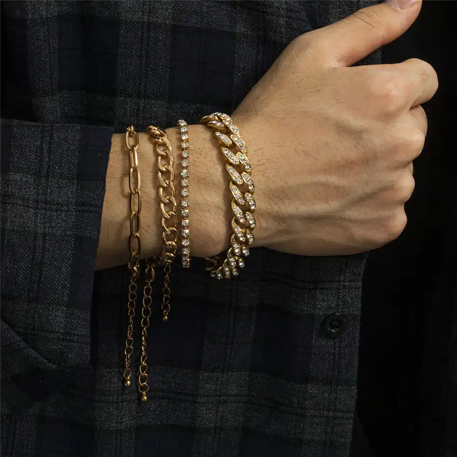 Crystal Link Chain Bracelet Set | 2 to 5 Bracelets