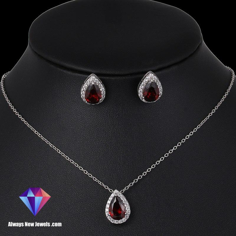 Cubic Zirconia Water Drop Set, Bracelet, Earrings, or Necklace