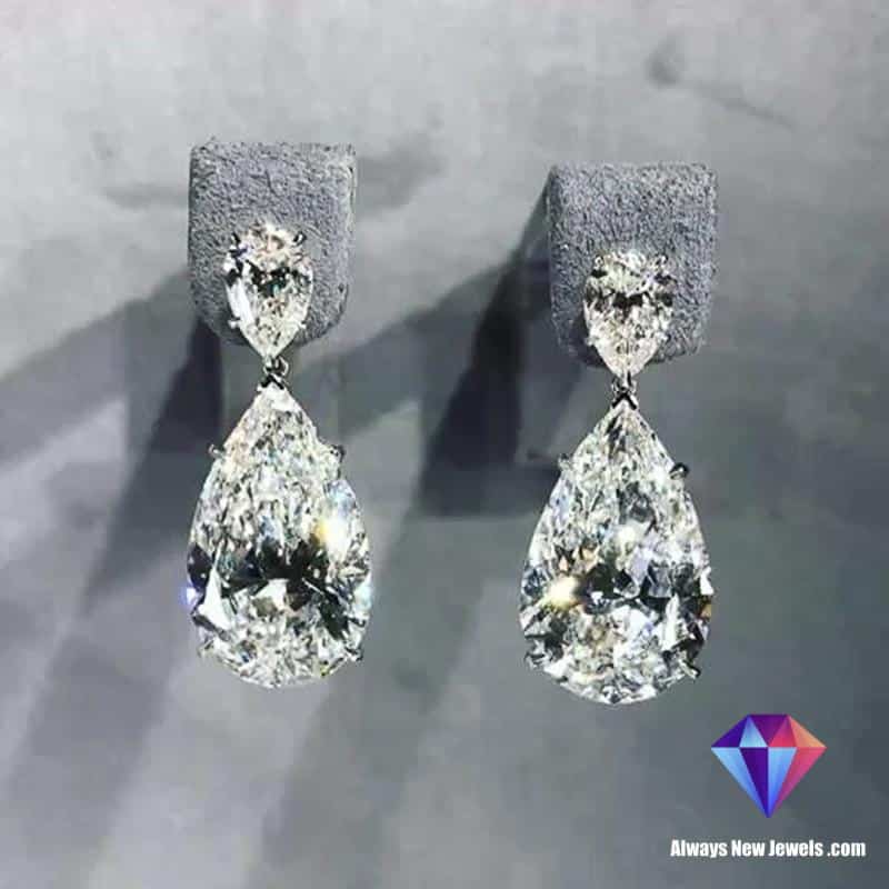 Huitan Simple and Elegant Dangle Earrings for Women Crystal Teardrop Cubic Zirconia Luxury Bride Wedding Earrings Trendy Jewelry
