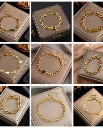 Gold Link Chain Bracelet For Women