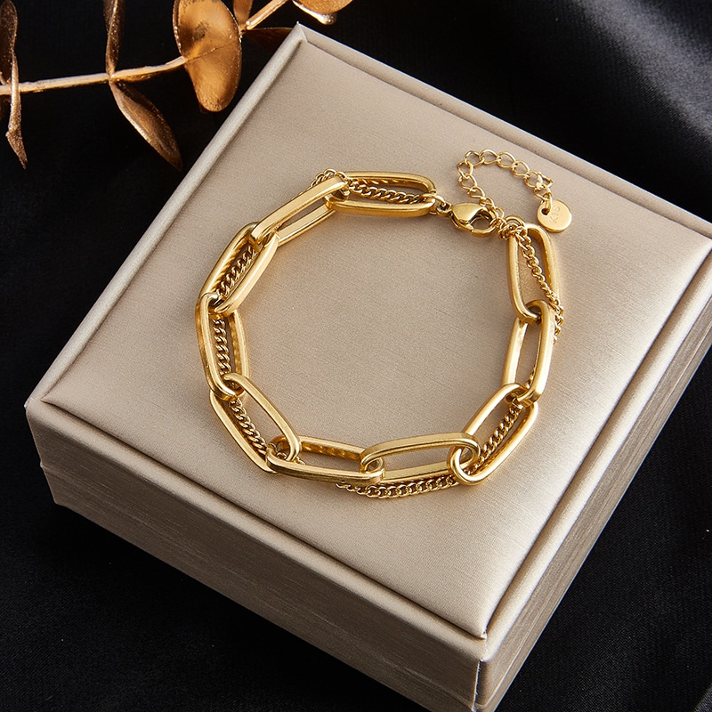 Gold Link Chain Bracelet For Women
