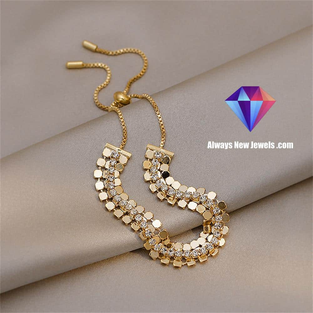 Trendy Sequins Crystal Tennis Bracelets For Women Geometry AAA Cubic Zirconia Rhinestone Adjustable Chain Choker Party Jewelry