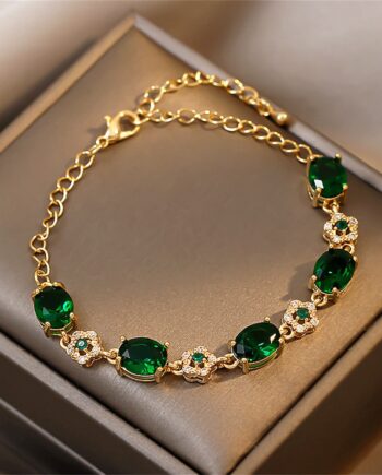 Adjustable Natural Stone Green or Orange Opal Bracelet