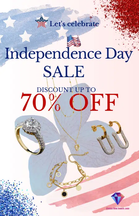 Independence day sale at always new jewels banner - mobile