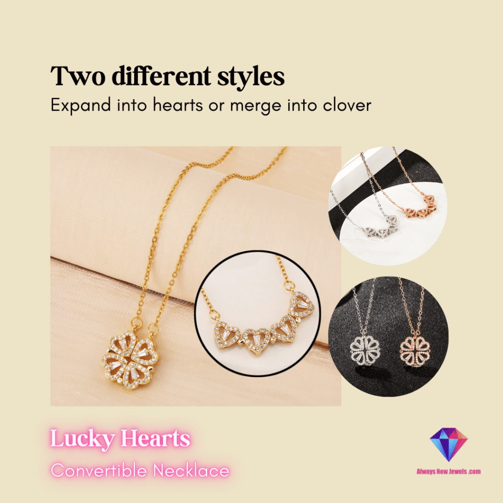 Lucky Hearts Convertible Necklace Always New Jewels
