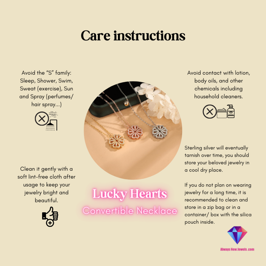 Lucky Hearts Convertible Necklace Always New Jewels